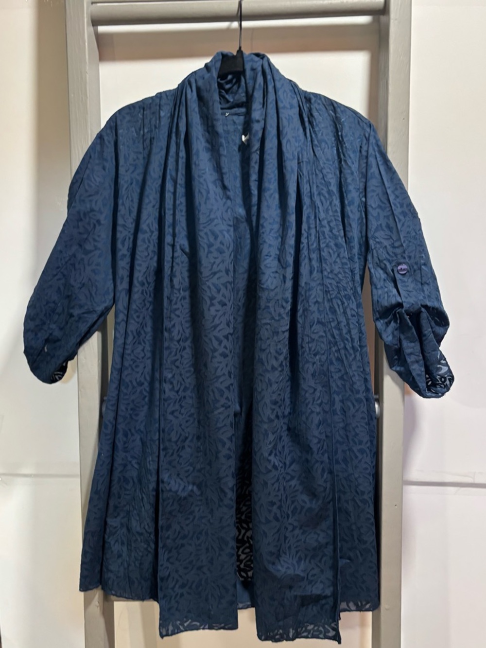 Coldwater Creek XS burnout lightweight Open cardigan bohemian, artsy, scarf-edge